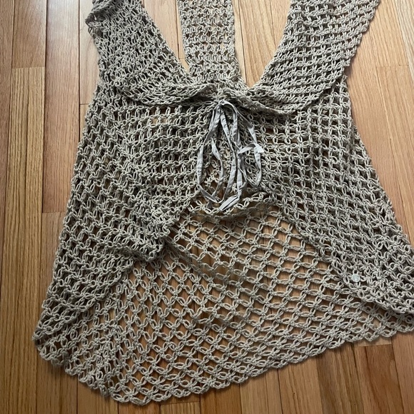Pure Handknit Tan Cover Up Size M/L - Picture 2 of 7